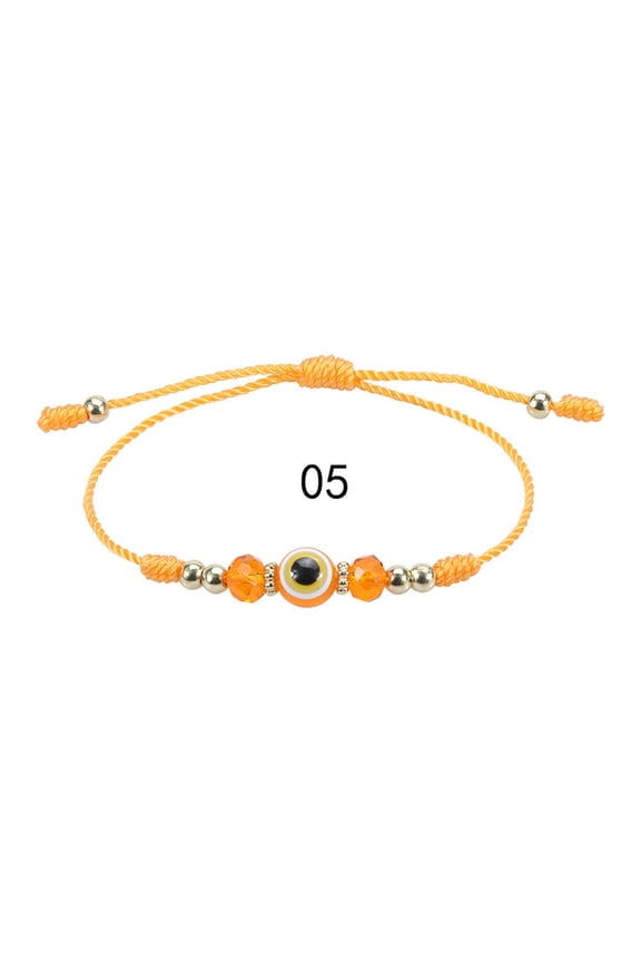 2Pcs Resin Demon's Eye Crystal Boy Girl Lucky Hand Rope Adjusted Weave Bracelets-5-2PCS