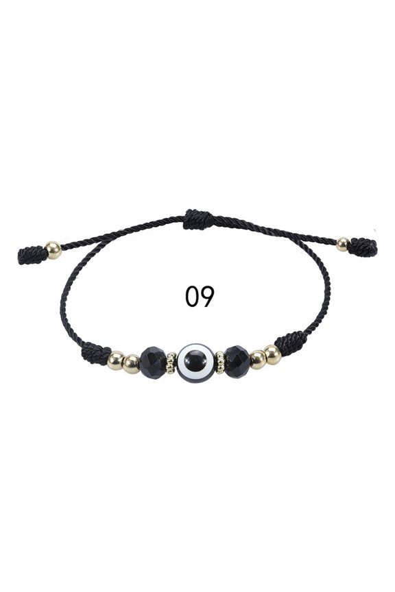 2Pcs Resin Demon's Eye Crystal Boy Girl Lucky Hand Rope Adjusted Weave Bracelets-9-2PCS