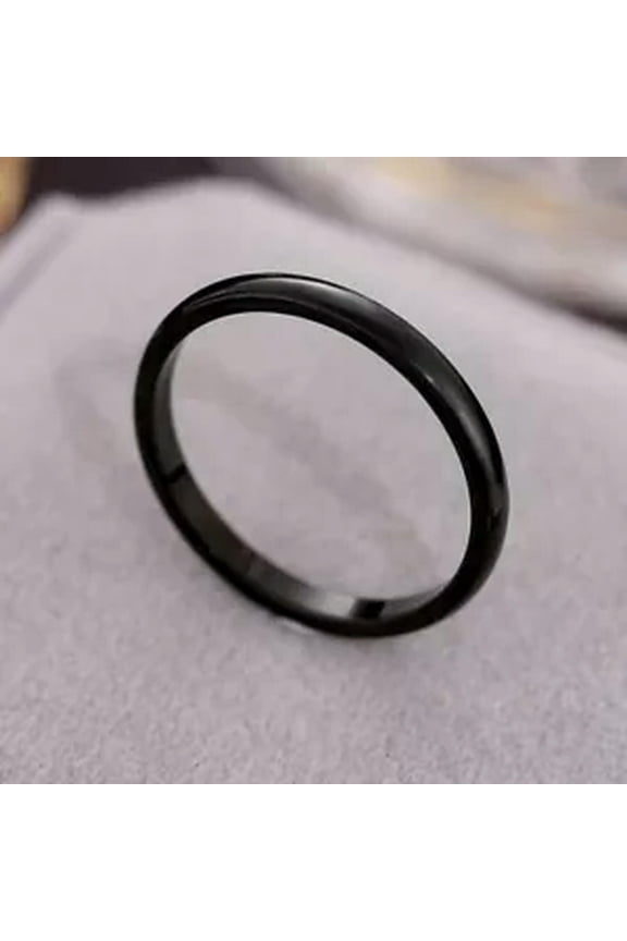 2mm Circle Women Ring Couple Ring Finger Ring Prime Ring Plain ewelry Gifts-black-9