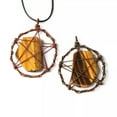thumbnail image 1 of HOOUN 2pcs Tiger Eye Stone Irregular Healing Life Tree Wire Wrapped Pendant, 1 of 1