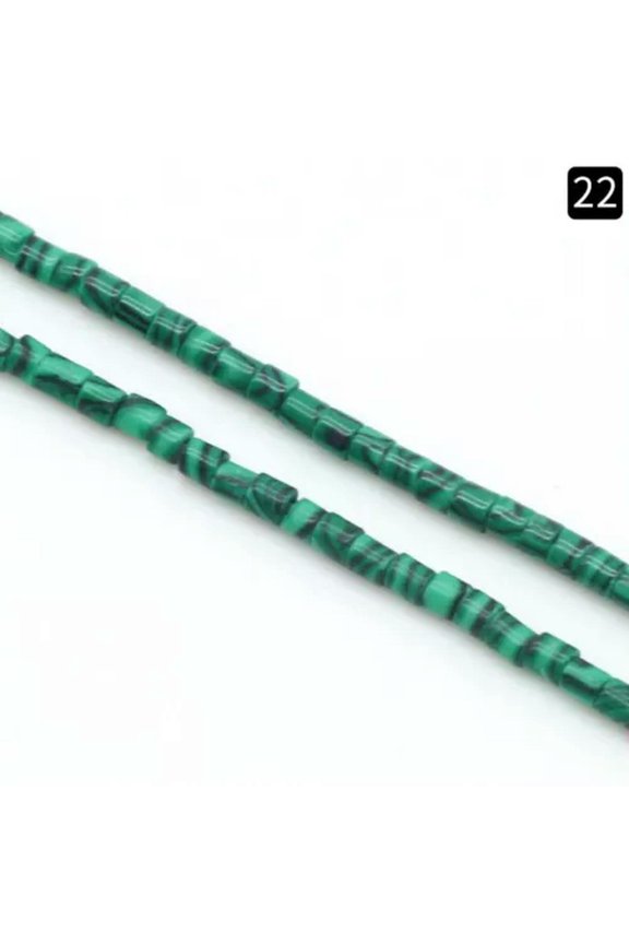 2x2mm Natural Gemstone Tube Shape Tiny Round Loose Beads for DIY Jewelry Making-13.Malachite-2mm