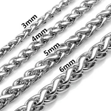 3/5/7mm Width 18-24 inches Twisted Rope Link Chain Silver/Gold ...