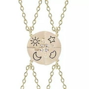 HOOUN 3/4 Pcs Best Friend Friendship Necklace Sun Moon Cloud Star Stitching Necklace_-Gold 4Pcs