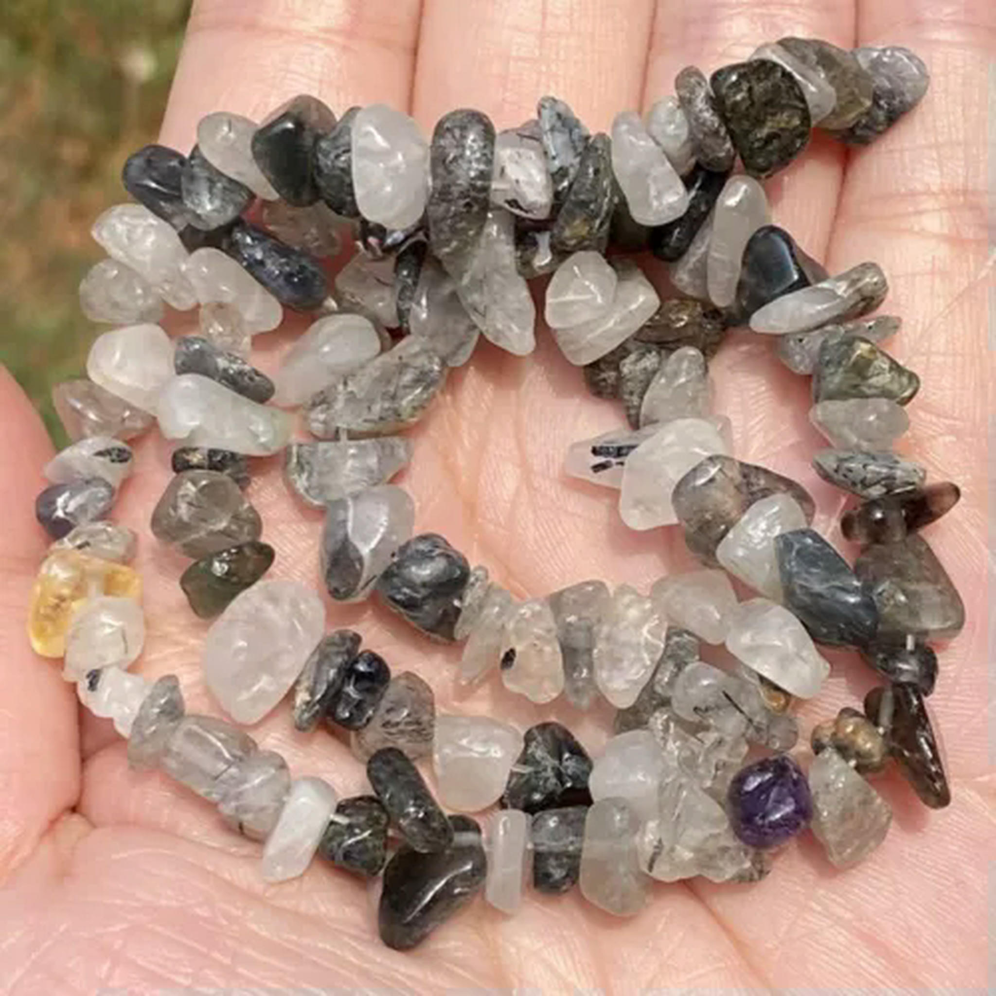 Joe Foreman Natural Tiger Eye Stone Beads – 6-8mm Gravel Gemstone Chips, 34-Inch Strand, For Jewelry Making, DIY Bracelets, Necklaces