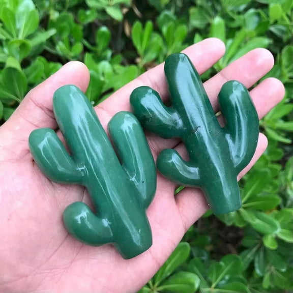 HOOUN 3" Natural Green Aventurine Cactus Skull Carved Quartz Crystal Reiki Healing 1pc