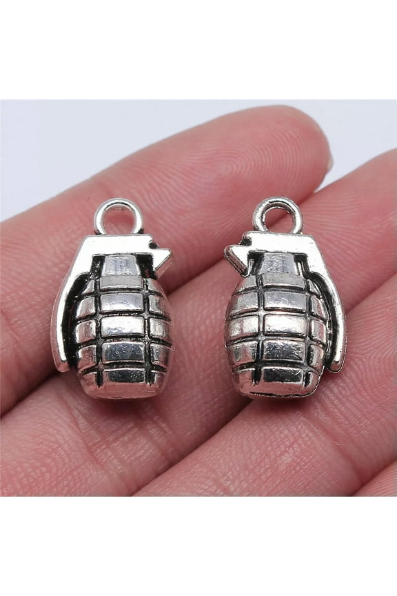 30 Pcs Antique Silver hand grenade Charms Pendant 22x13MM C12407