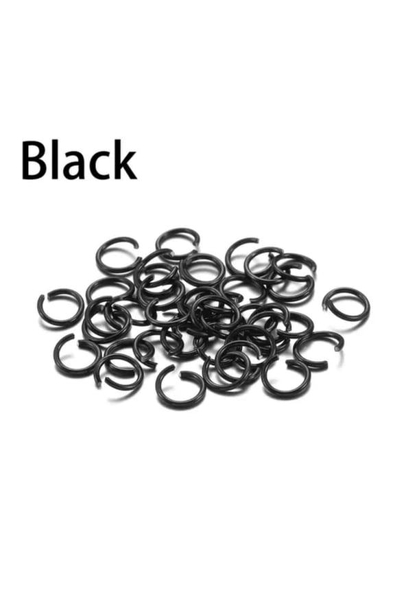 300pcs/lot Soft Open Jump Ring Split Rings Connectors DIY Jewelry Finding Making-Black Jumper Rings-6mm 300pcs/lot