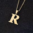 thumbnail image 1 of HOOUN 316L Stainless Steel Silver Gold A to Z Letters Pendant Chain Necklace Jewelry-Gold-GOLD R, 1 of 7