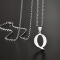 thumbnail image 1 of HOOUN 316L Stainless Steel Silver Gold A to Z Letters Pendant Chain Necklace Jewelry-Silver-SILVER Q, 1 of 7