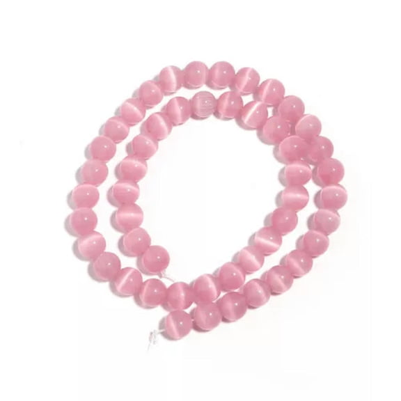 HOOUN 320-900pcs Pink Cat's Eye Stone Gemstone Round Loose Beads 15.5" DIY Jewelry-8mm(450pcs beads/10 Strands)