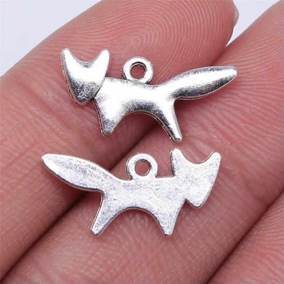 HOOUN 320 Pcs Antique Silver Fox Charms Pendant 20x10MM C10550