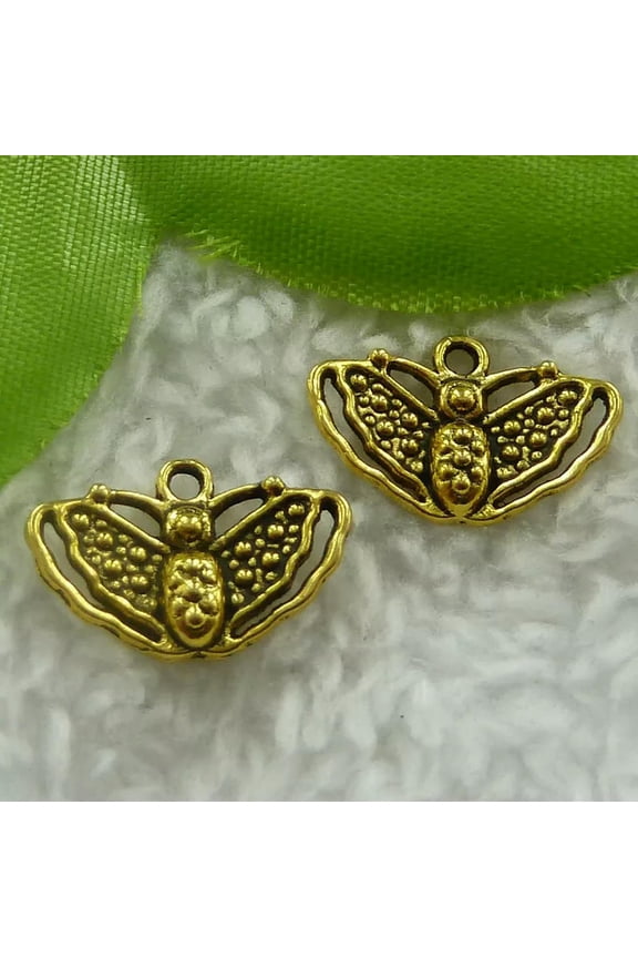 320 pcs gold plated bee charms 18x12mm B2350