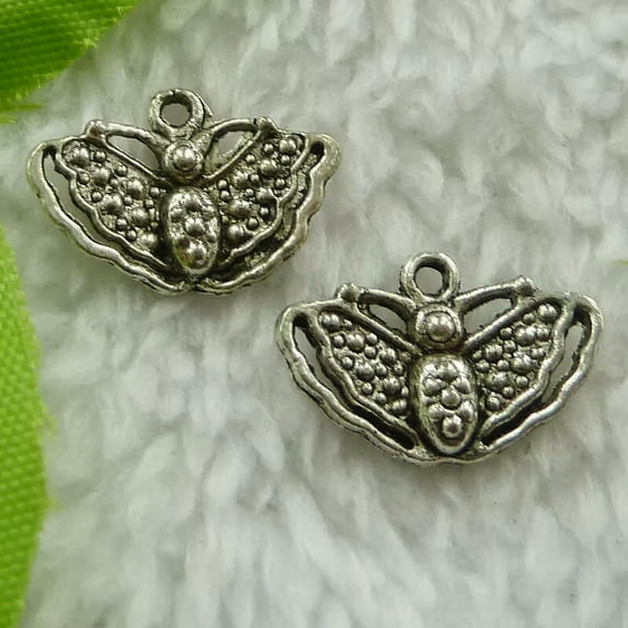 HOOUN 320pcs tibet silver butterfly charms 18X12mm B2620