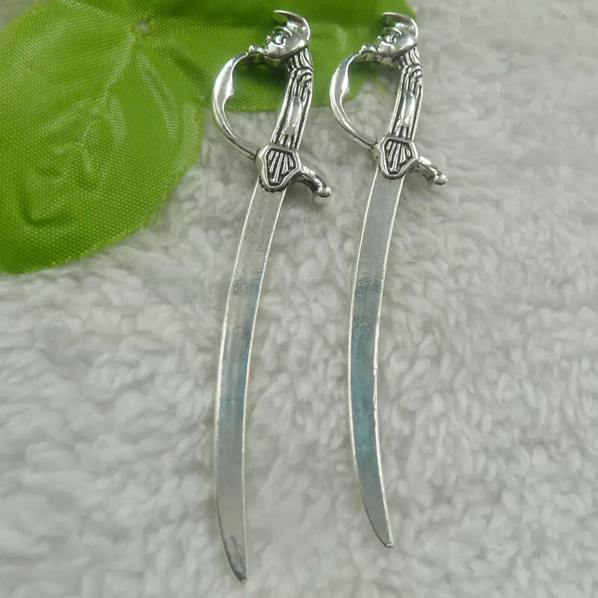 HOOUN 36 pcs tibet silver knife bookmarks 92x16x4mm B4481