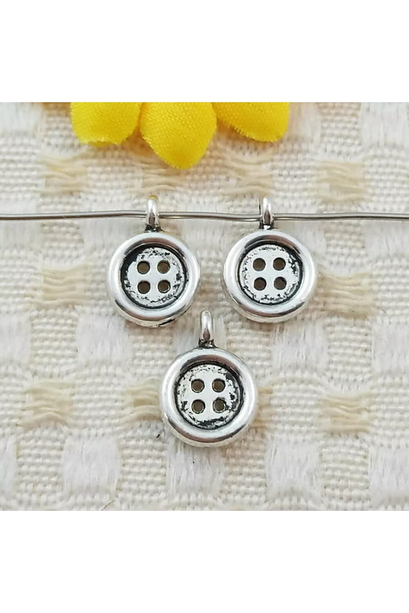 360 Pcs Tibetan Silver Button Charms Pendant 13X9MM S5316