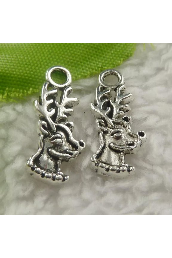 360 pcs tibet silver deer charms 20x9x2mm B4396