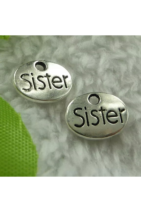 360 pcs tibet silver sister charms 12x9mm B2818