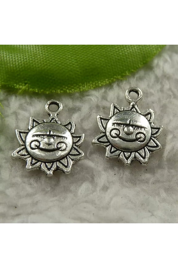 360 pcs tibet silver sun smiling face charms 16x12mm B4222