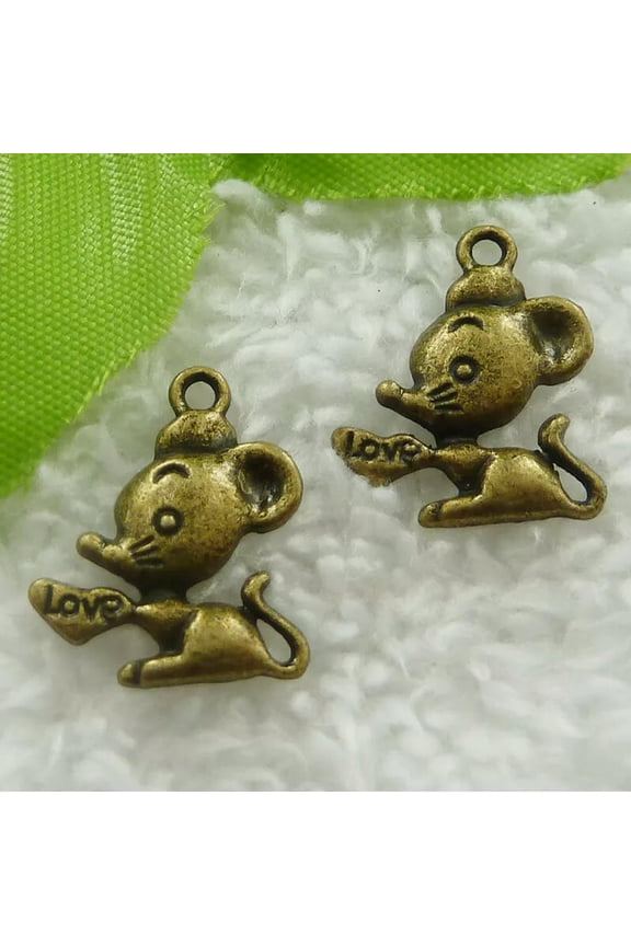 360pcs bronze plated mouse charms 20X17mm B2119