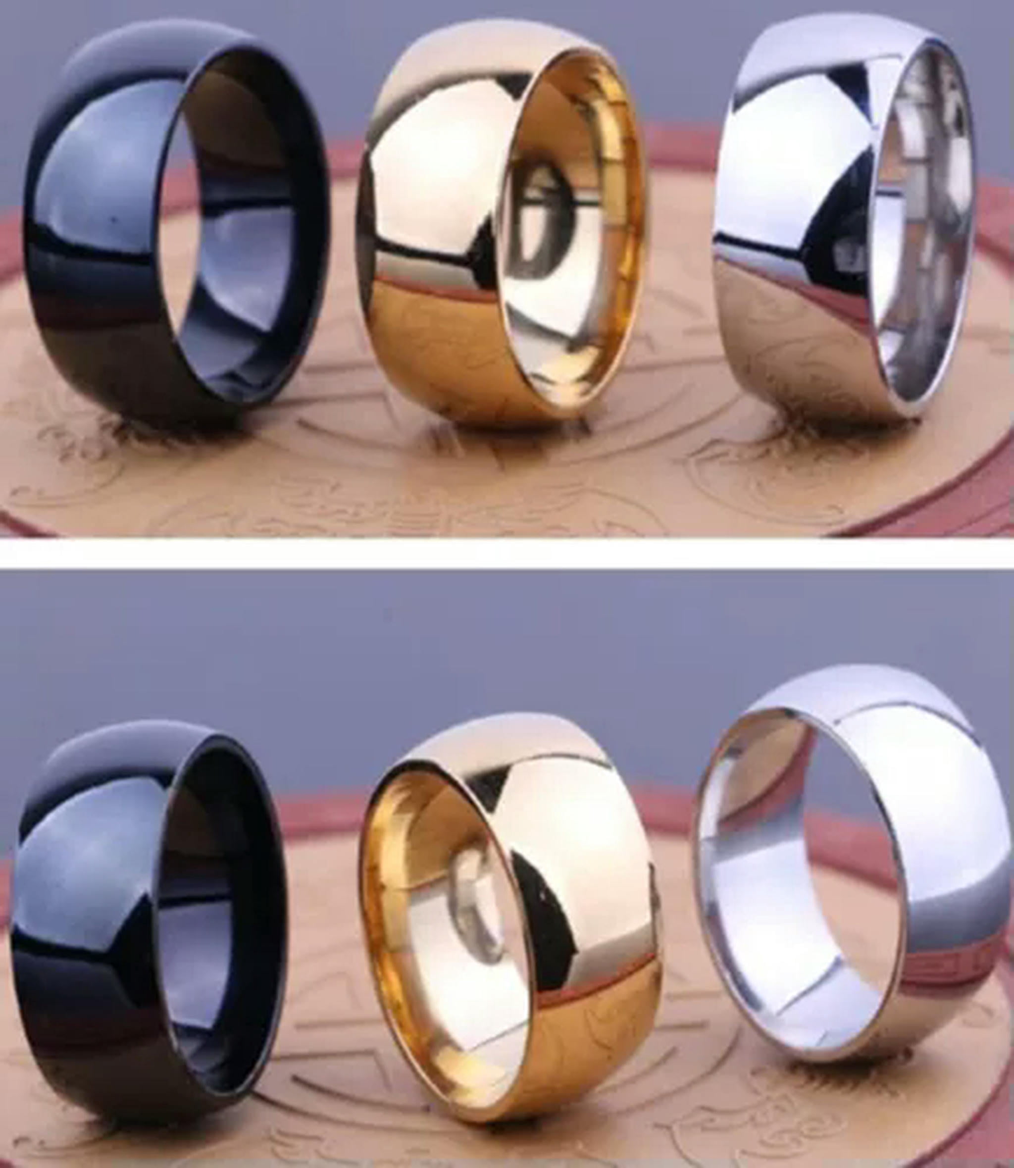 Ring Mix HOOUN 36pcs Top 8mm wide mix Mirro wedding ring Mix Stainless Steel ...