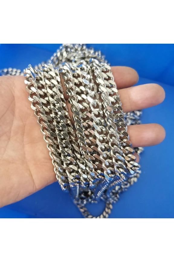 3Meter Lot Huge 8mm Miami Cuban Curb Chain Jewelry Findings Stainless Steel DIY