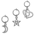 thumbnail image 1 of HOOUN 3PCS Clip on Belly Button Rings Fake Belly Piercing Non Piercing Navel Ring-Silver, 1 of 8