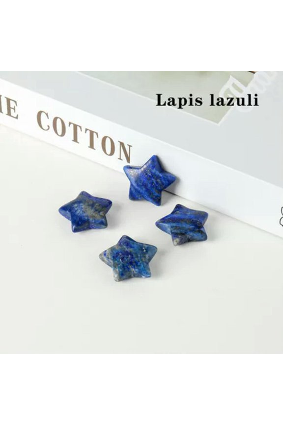 3cm Star Moon Rock Stone Gemstone Crystal Quartz Healing Necklace Carved Pendant-(no rope&hole) Lapis lazuli