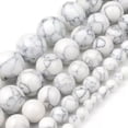 thumbnail image 1 of HOOUN 4-12mm Natural Turquoises Howlite Sediment Round Loose Beads for Jewelry Making-white howlite-8mm 46pcs beads, 1 of 9