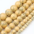thumbnail image 1 of HOOUN 4-12mm Natural Turquoises Howlite Sediment Round Loose Beads for Jewelry Making-yellow howlite-4mm 91pcs beads, 1 of 9