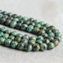 HOOUN 4 6 8 10 12mm Natural African Turquoise Stone Round Strand Beads Jewelry Making-8MM(46PCS)