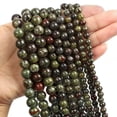 thumbnail image 1 of HOOUN 4 6 8 10mm Natural Gemstone Smooth Round Loose Beads For Jewelry Making DIY 15.5-Dragon Blood-8mm 44-46pcs, 1 of 9
