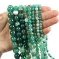 thumbnail image 1 of HOOUN 4 6 8 10mm Natural Gemstone Smooth Round Loose Beads For Jewelry Making DIY 15.5-Green striped-8mm 44-46pcs, 1 of 9