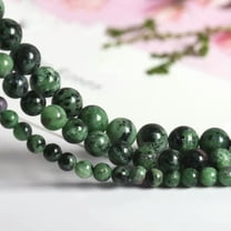 HOOUN 4 6 8 10mm Natural Ruby Zoisite Stone Round Smooth Strand Beads Jewelry Making-6MM(60PCS)