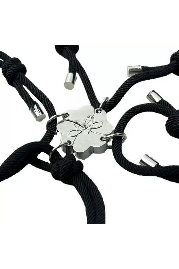 4 Pc Broken Heart Best Friend Magnet Leaf Flower Friendship Necklace Chain Gift