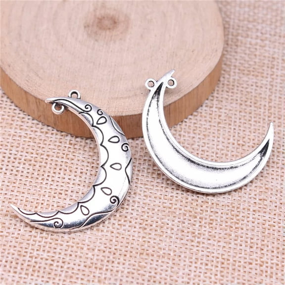 HOOUN 40 Pcs Tibetan Silver Moon Charms Pendant 38x28MM Diy Making B15856