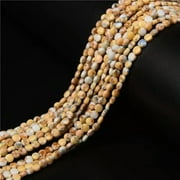 HOOUN 40 Style Natural Faceted Gemstone Round Flat Coin Loose Beads for Jewelry Making-N0.40 Jasper-4MM about 85pcs