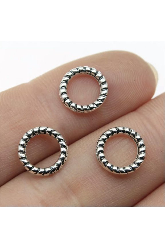 400 Pcs Tibet Silver Round Rings 10X10MM Diy Crafts Accessory D13949