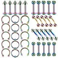 thumbnail image 1 of HOOUN 40PCS/LOT Nose Hoops Rings Labret Lip Ear Eyebrow Stud Body Piercing Jewelry Kit-Rainbow-40pcs/lot, 1 of 7