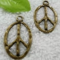 thumbnail image 1 of HOOUN 48 pcs bronze plated peace symbol charms pendant 51x29mm B359, 1 of 2