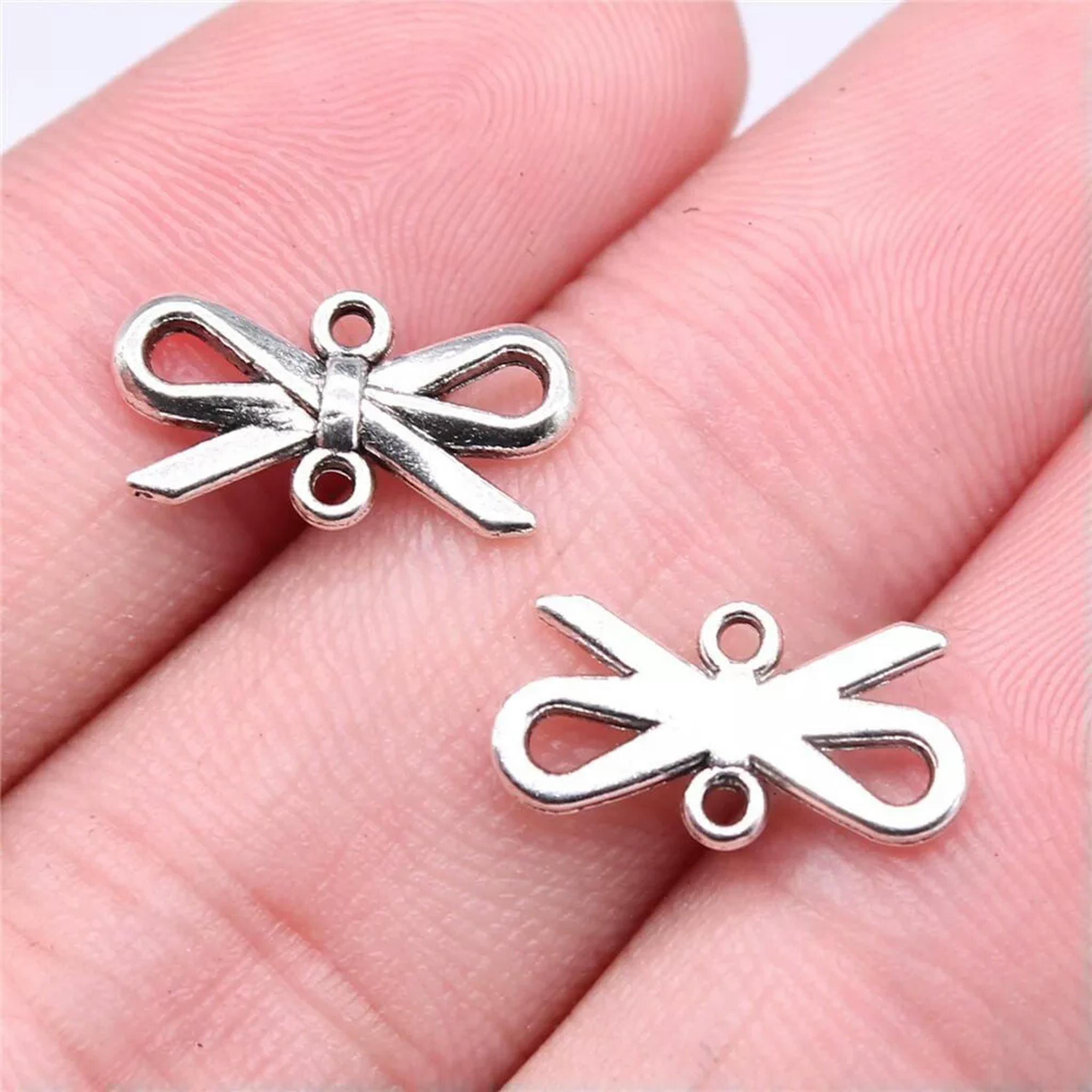 HOOUN 480 Pcs Tibet Silver Bowknot Connectors 16x8MM Diy Jewelry Making B16317