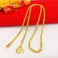 thumbnail image 1 of HOOUN 4MM Chain 22K 23K 24K Thai Baht Gold Filled Yellow GP Necklace 24inch Jewelry, 1 of 6