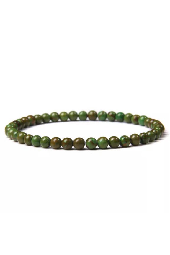 4MM Natural Gemstone Healing Crystal Quartz Jasper Stone Bead Bracelet Elastic -15Phoenix jade