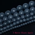 thumbnail image 1 of HOOUN 4mm 6mm 8mm 10mm Natural Frosted Matte Gemstones Round Loose Beads Jewelry 15"-8mm-5 Matte Black Agate, 1 of 3