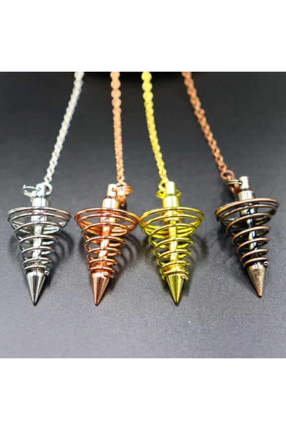 4pcs Metal Pendulum Spiral Copper Gold Silver Plating Healing Dowsing A+++