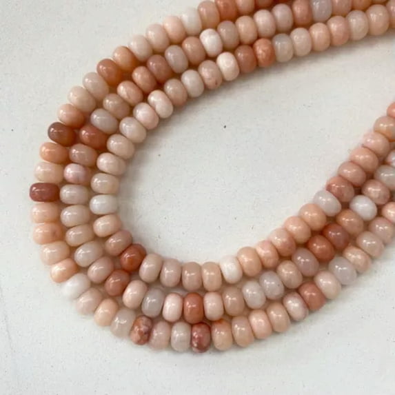 HOOUN 4x6mm Natural Gemstone Rondelle Spacer Loose Beads for Jewelry Making DIY 15''-40 dk pk aventurine-4x6mm 7.5 inches