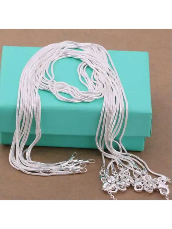 5/10Pcs Wholesale 925Sterling Solid Silver 2Mm 16-24 Inches Snake Chain Necklace-26 in-5PCS