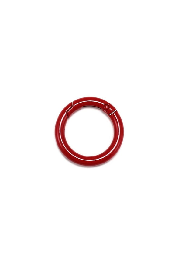 5 Pcs Candy Color O Ring Openable Keyring Keychain Ring Metal Spring Fastener-Red-41MM
