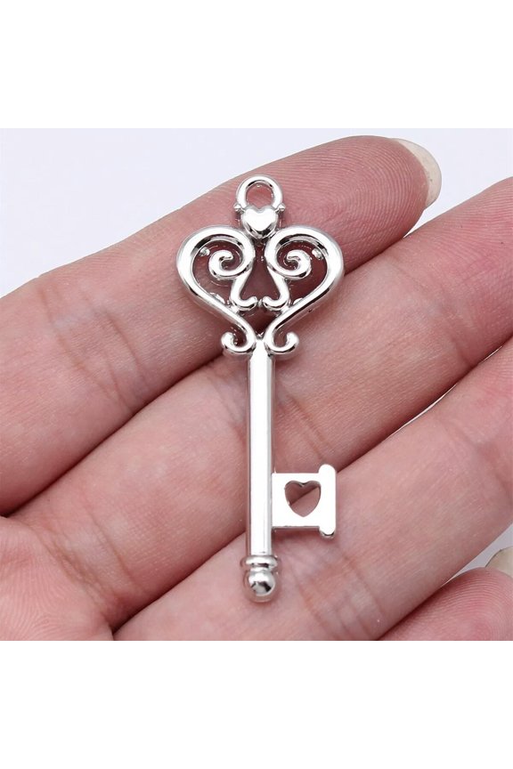50 Pcs White K Key Charms Pendants 47X18MM Diy Crafts D11790