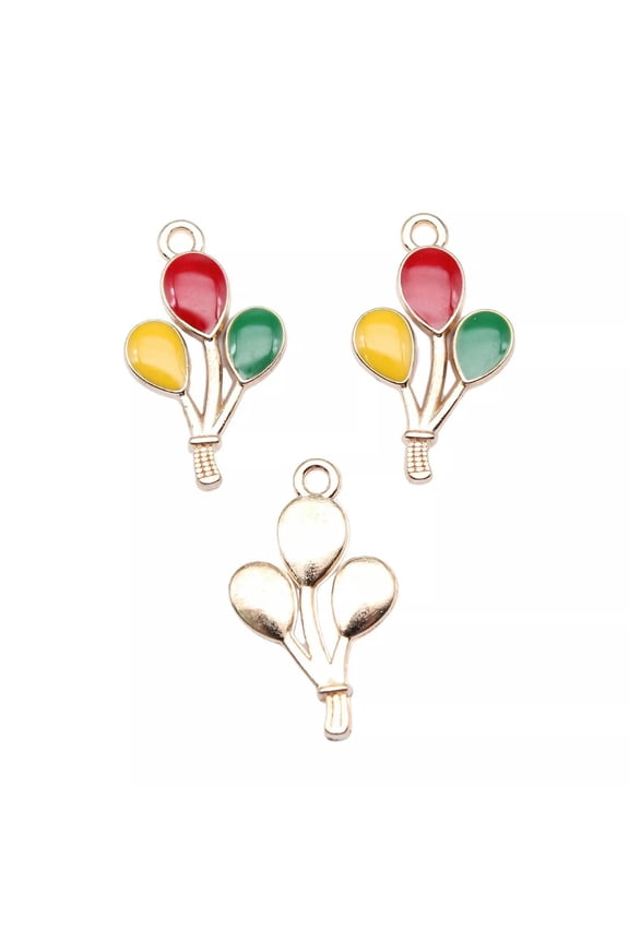 50 pcs KC Gold Color Alloy Enamel Fire balloon Charms 23X14MM DIY Jewelry Making