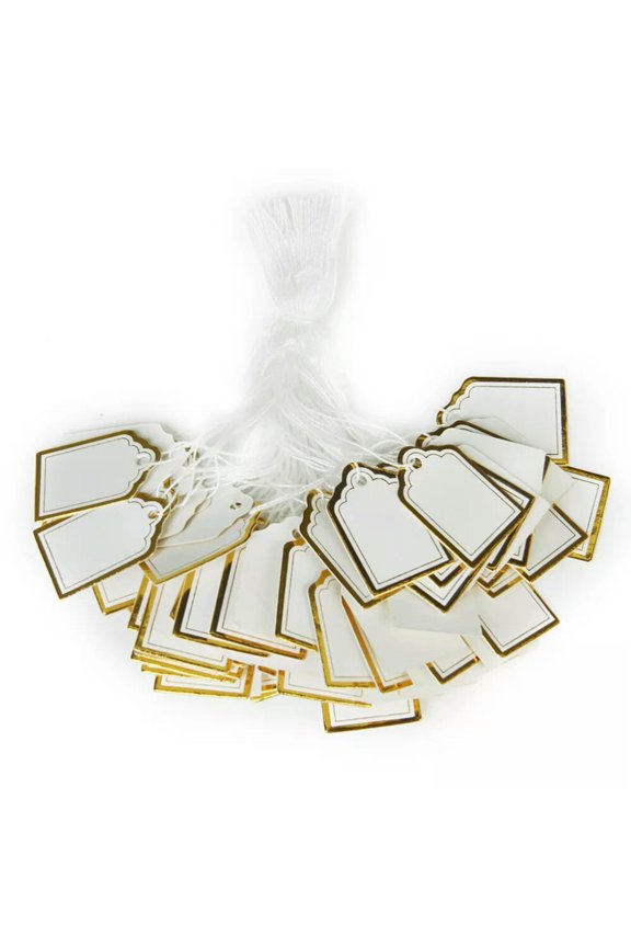 500 Pcs Ring Tag Stickers Rectangular White Price Tags Label